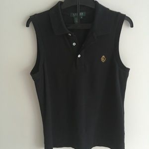 Black Lauren Ralph Lauren Sleeveless Shirt, Gently Used 🌸!